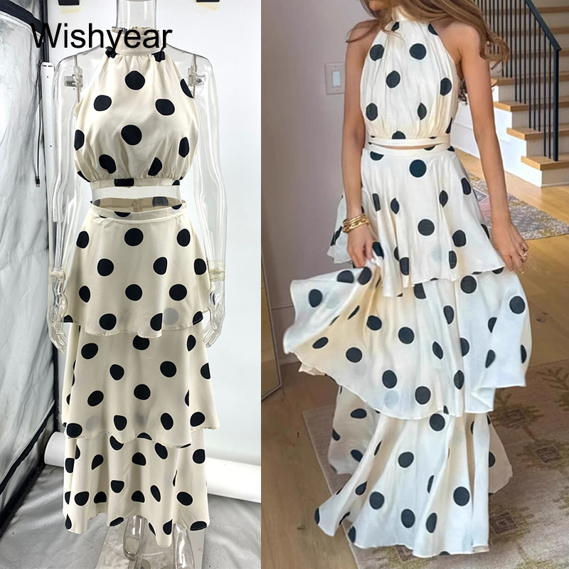 Home Office Makeover - Wishyear Polka Dot Printed 2-Piece Set