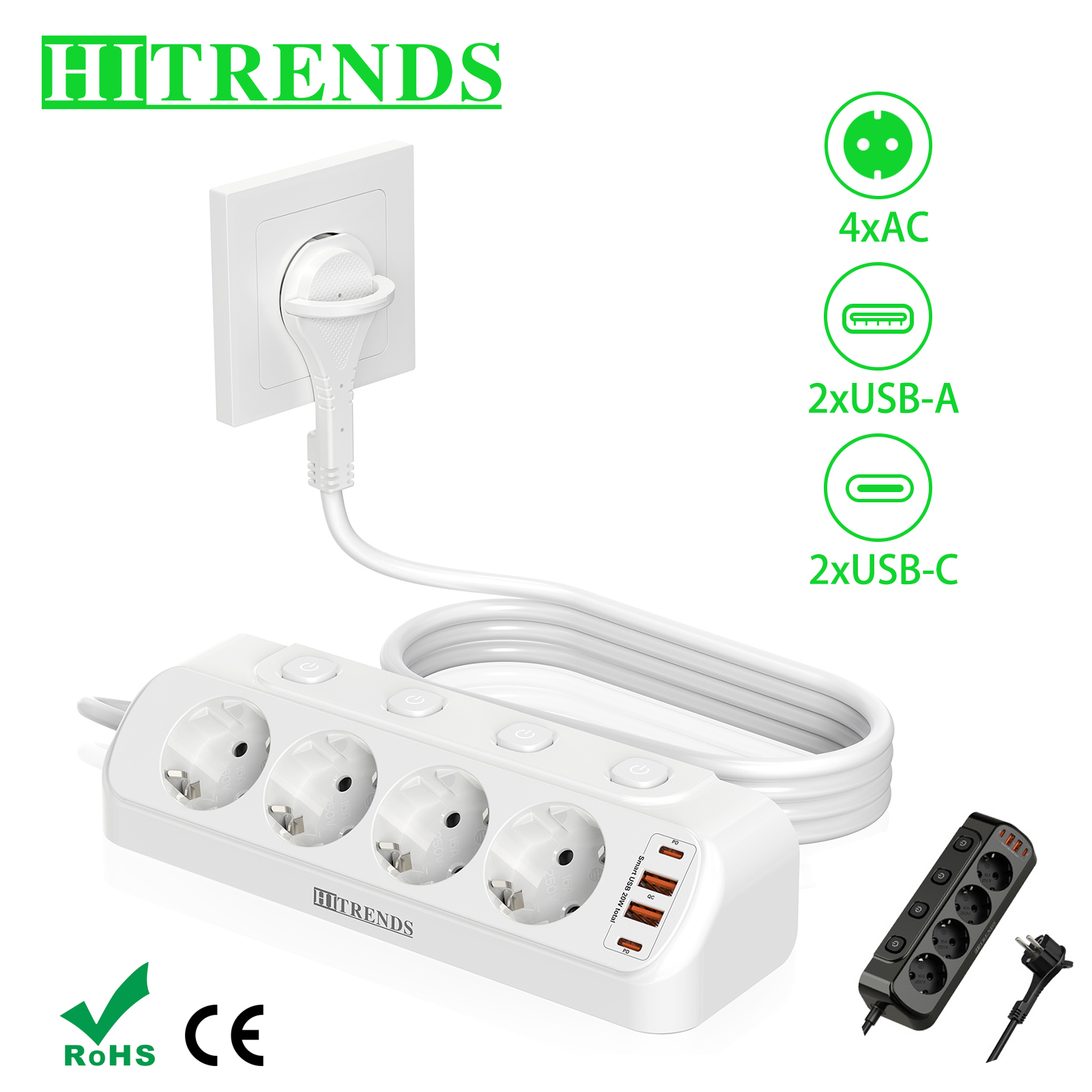 Power Strip Desk - European Desktop Socket multi-contact Power Strip