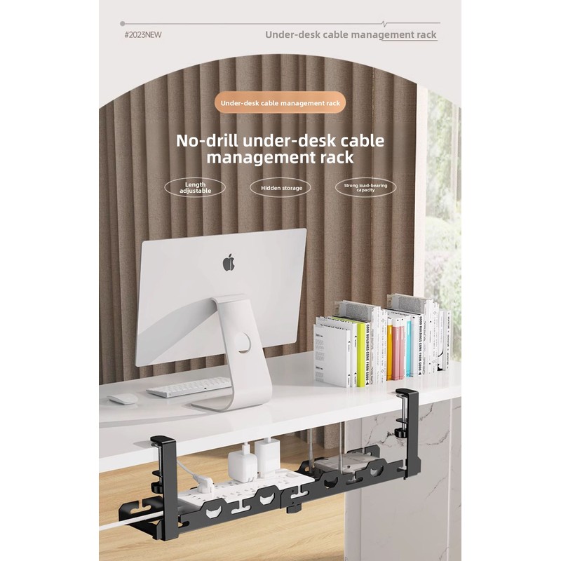 Power Strip Desk - Adhesive Desk Cable Management Organizer No