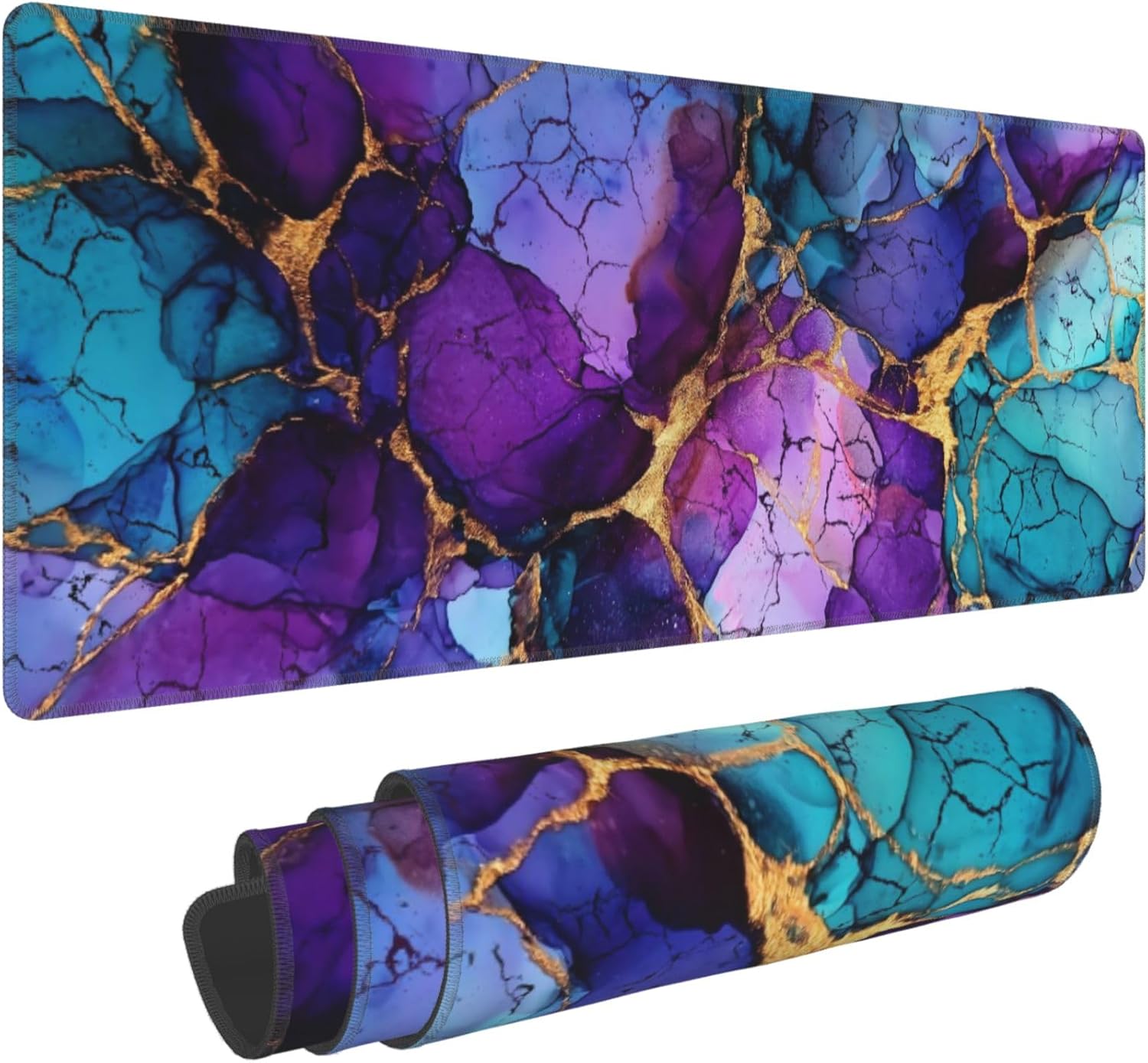 Mousepad Xl Extended - Marble-Themed Extended Gaming Mouse Pad –