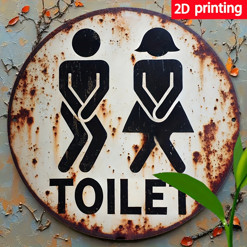 Home Office Icon - Vintage Male Female Icon Toilet Round