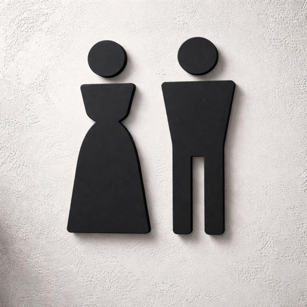 Minimalist 3D Printed Male Fem - Home Office Icon ulasan dan harga