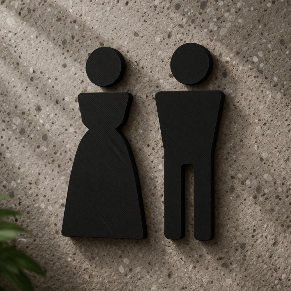 Minimalist 3D Printed Male Fem - Home Office Icon ulasan dan harga