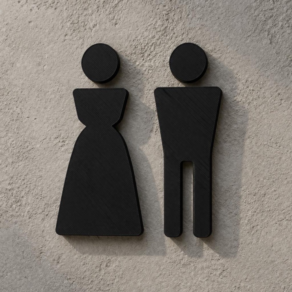 Minimalist 3D Printed Male Fem - Home Office Icon ulasan dan harga