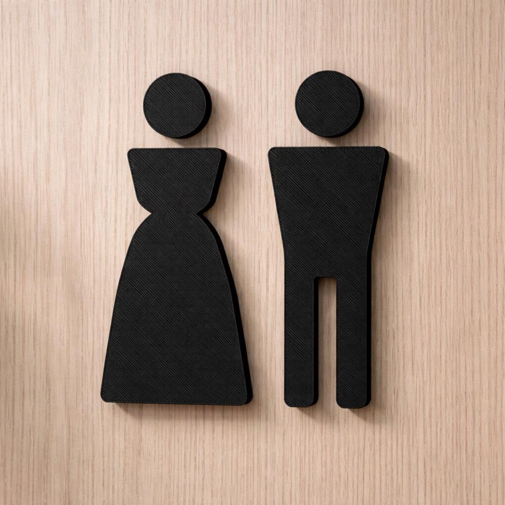 Minimalist 3D Printed Male Fem - Home Office Icon ulasan dan harga