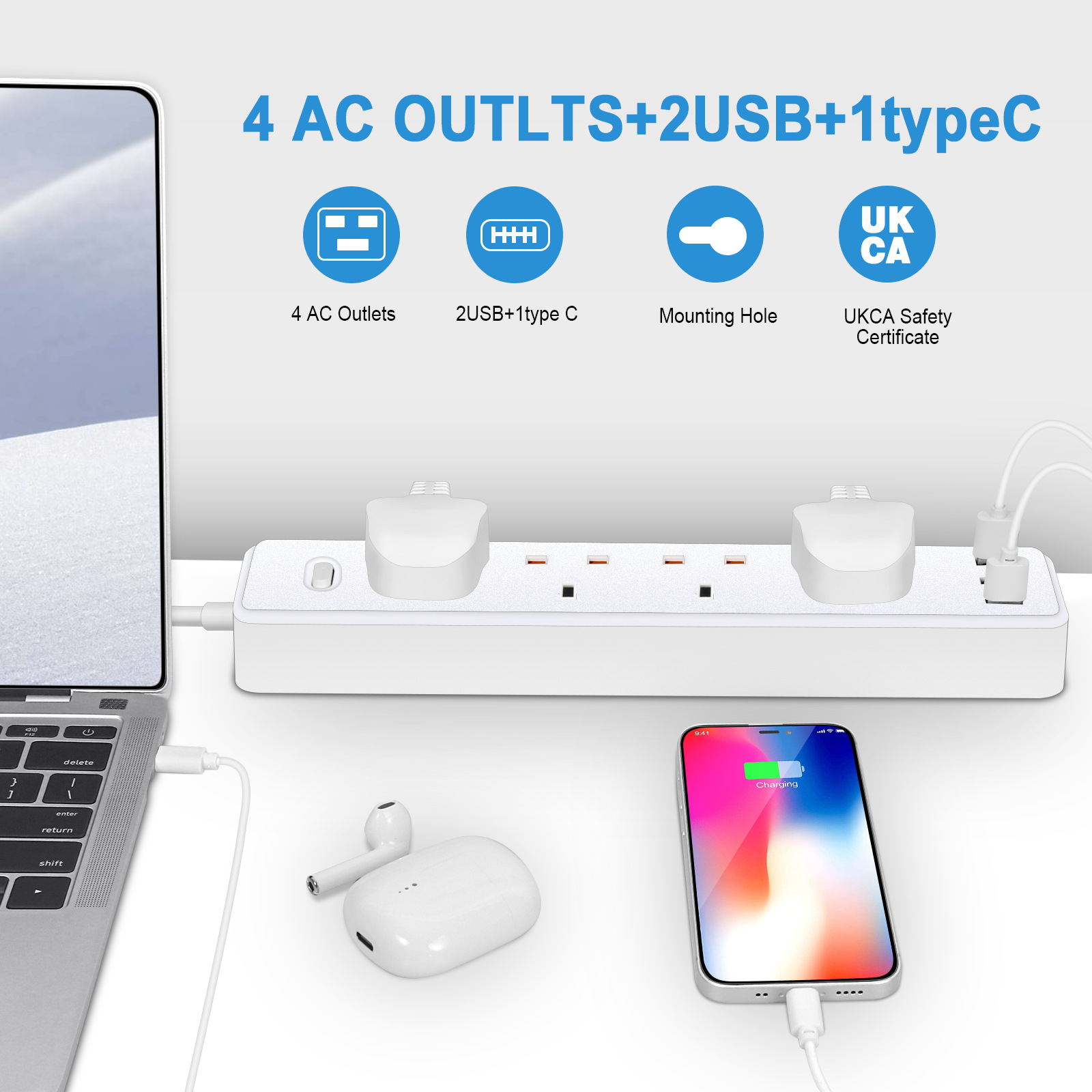Power Strip Electric Socket UK - Power Strip Desk ulasan dan harga