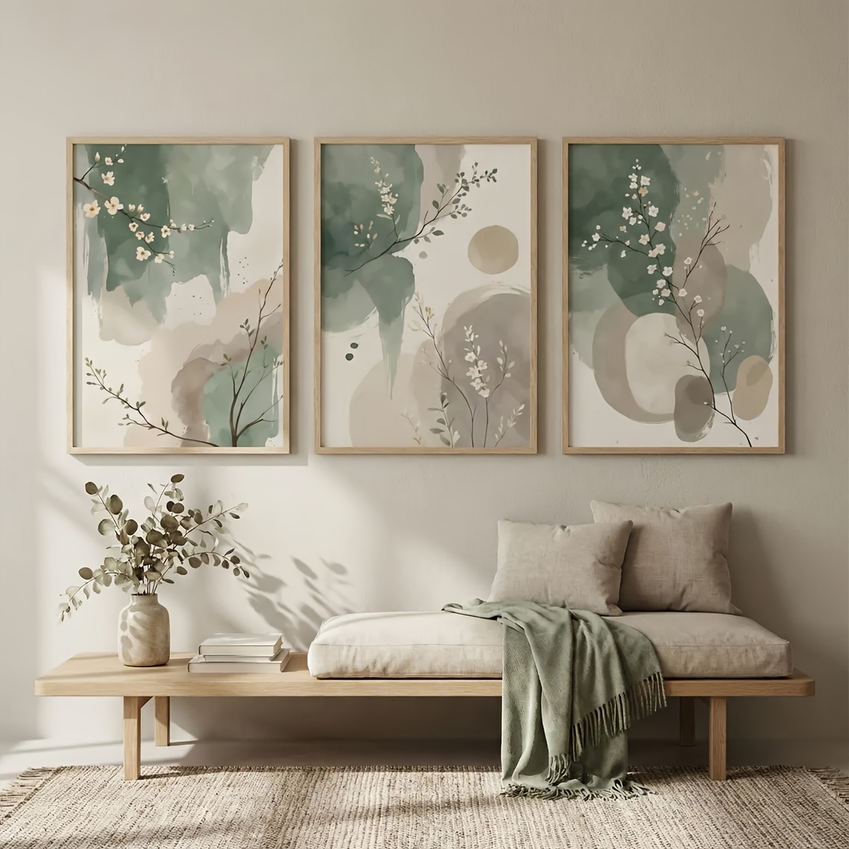 3pcs Japanese-Style Plant Canv - Home Office With Plants ulasan dan harga