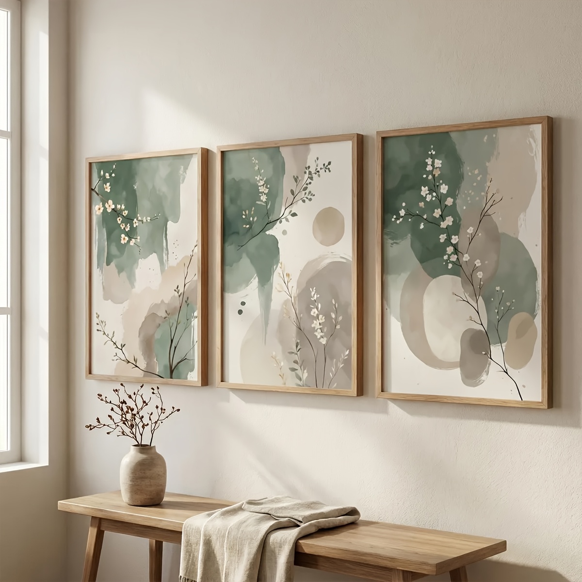 3pcs Japanese-Style Plant Canv - Home Office With Plants ulasan dan harga