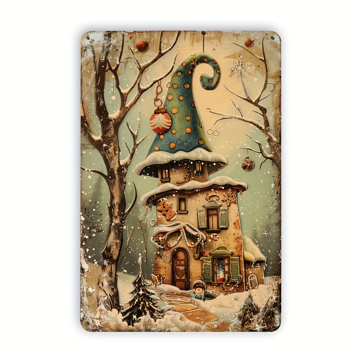 1 Vintage Christmas Cottage Me - Home Office Library ulasan dan harga