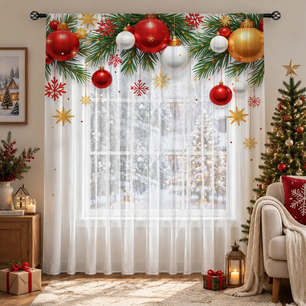 Christmas Day Gradient Sheer C - Home Office With Plants ulasan dan harga