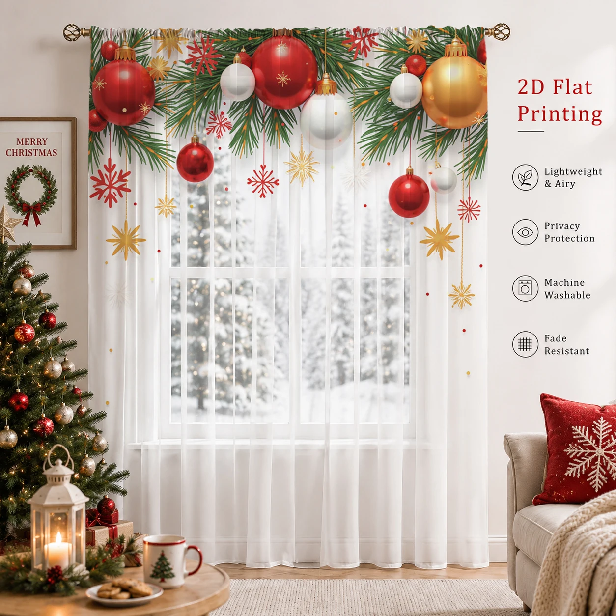 Christmas Day Gradient Sheer C - Home Office With Plants ulasan dan harga