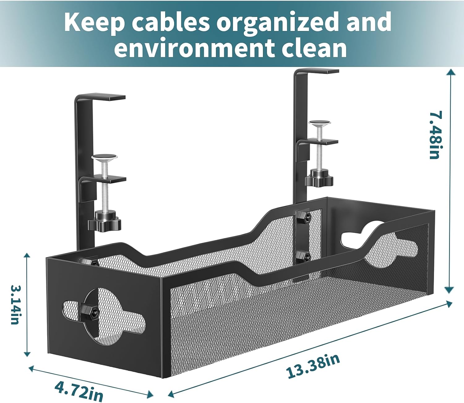 No Drill Under Desk Cable Mana - Power Strip Desk ulasan dan harga