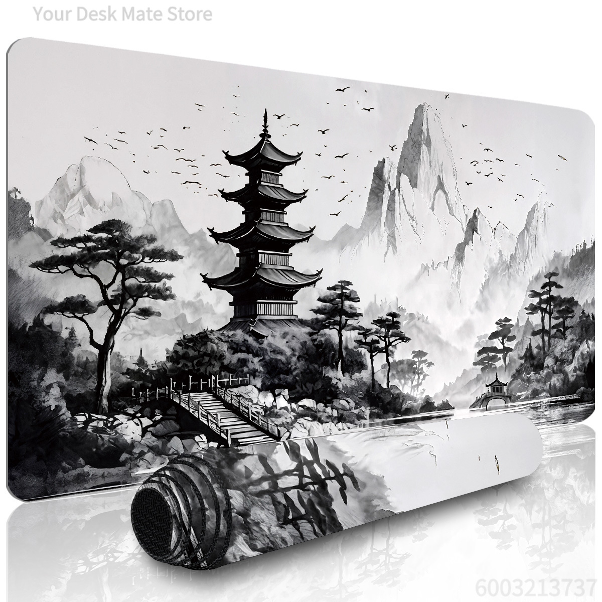 Ink Wash Mountain Landscape De - Mousepad Xl Extended ulasan dan harga
