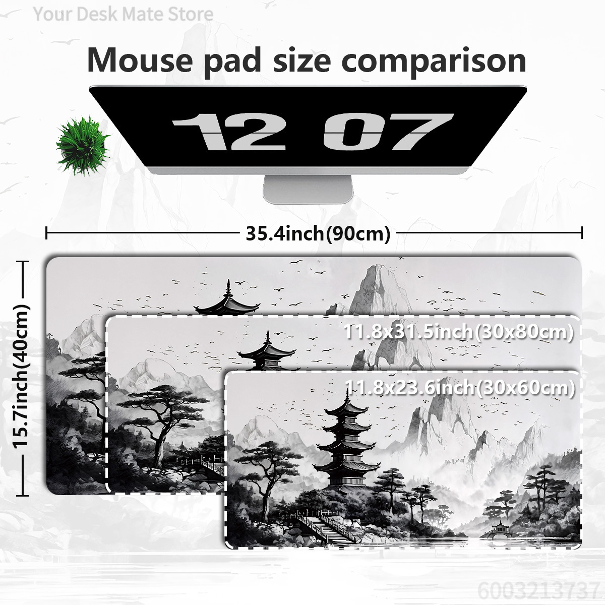Ink Wash Mountain Landscape De - Mousepad Xl Extended ulasan dan harga