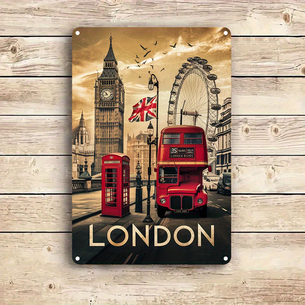 Vintage London Aluminum Wall A - Home Office Icon ulasan dan harga