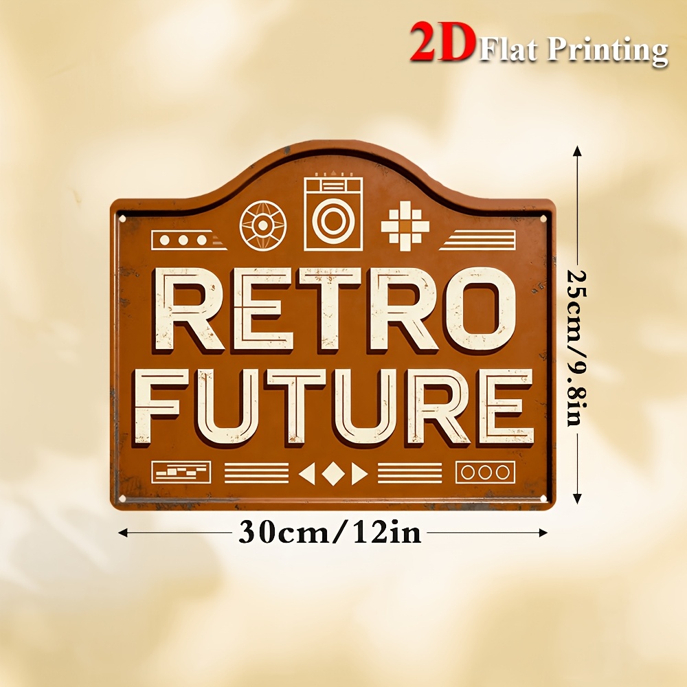 2D Flat, 1pc Vintage Futuristi - Home Office Icon ulasan dan harga