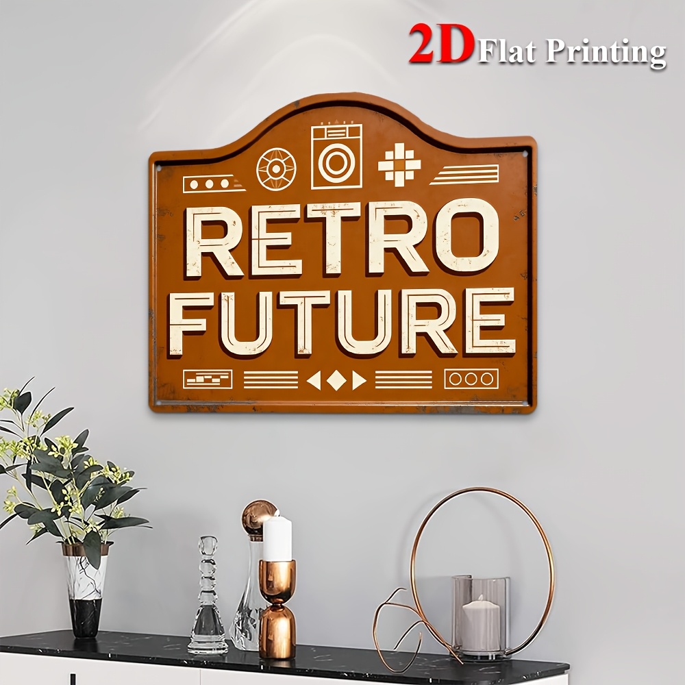 2D Flat, 1pc Vintage Futuristi - Home Office Icon ulasan dan harga