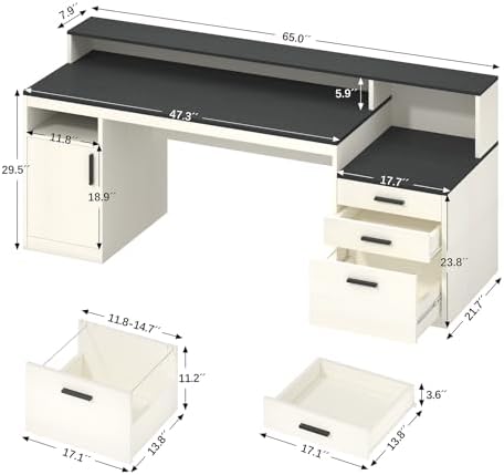 YOME 65 Inch Computer Desk wit - Home Office 365 ulasan dan harga
