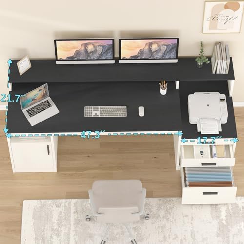 YOME 65 Inch Computer Desk wit - Home Office 365 ulasan dan harga