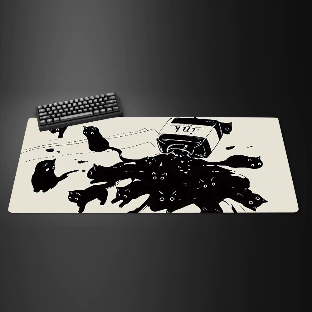 Black Ink Cat Anime Mouspad XL - Mousepad Xl Extended ulasan dan harga
