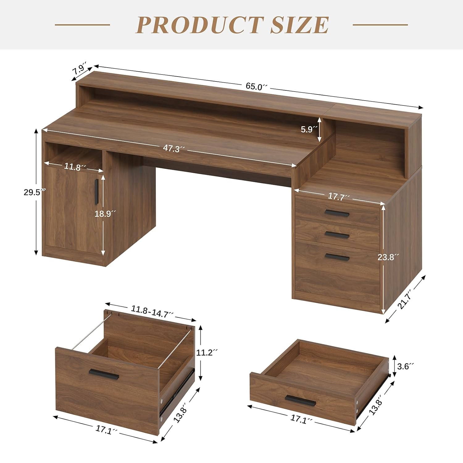 Computer Desk with 3 Drawers & - Home Office 365 ulasan dan harga