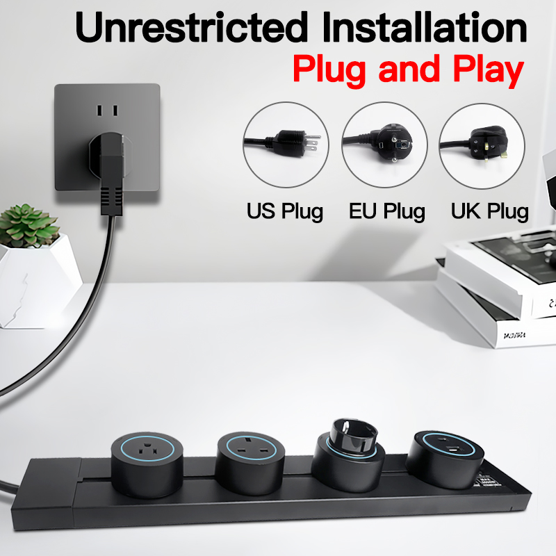 Wall Mounted Power Track Socke - Power Strip Desk ulasan dan harga