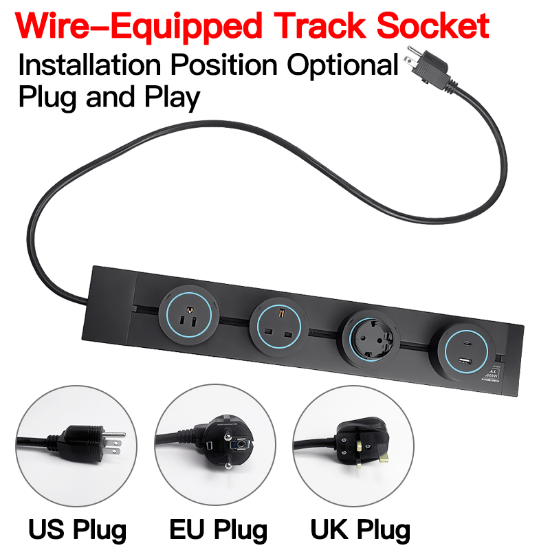 Wall Mounted Power Track Socke - Power Strip Desk ulasan dan harga