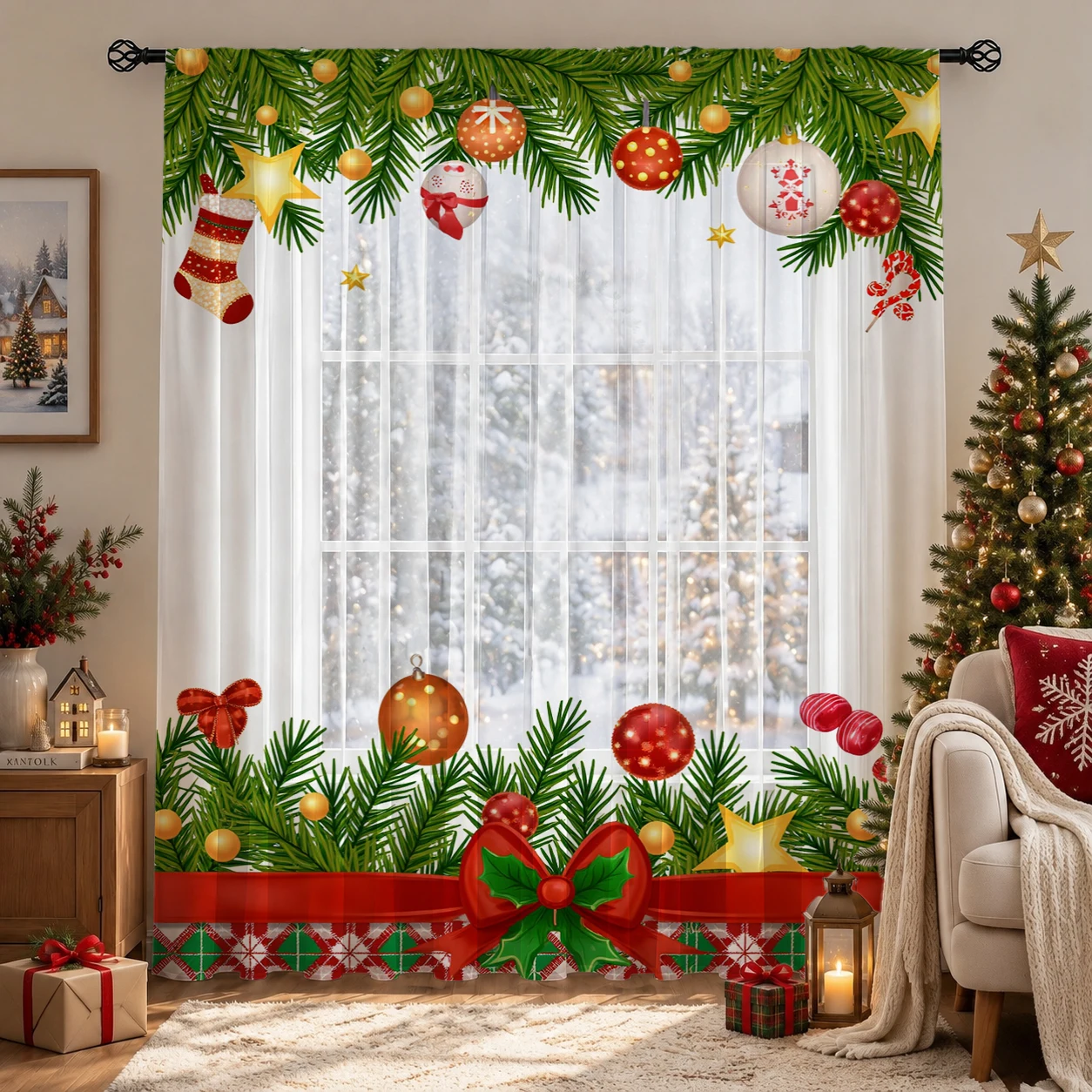 Christmas Day Gradient Sheer C - Home Office With Plants ulasan dan harga