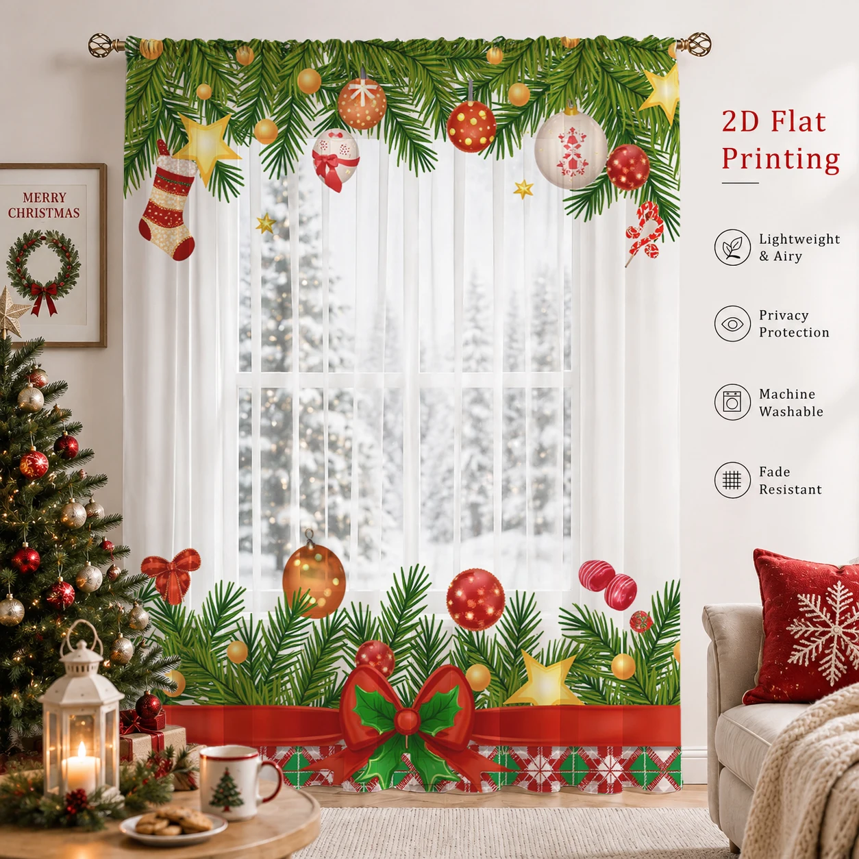 Christmas Day Gradient Sheer C - Home Office With Plants ulasan dan harga