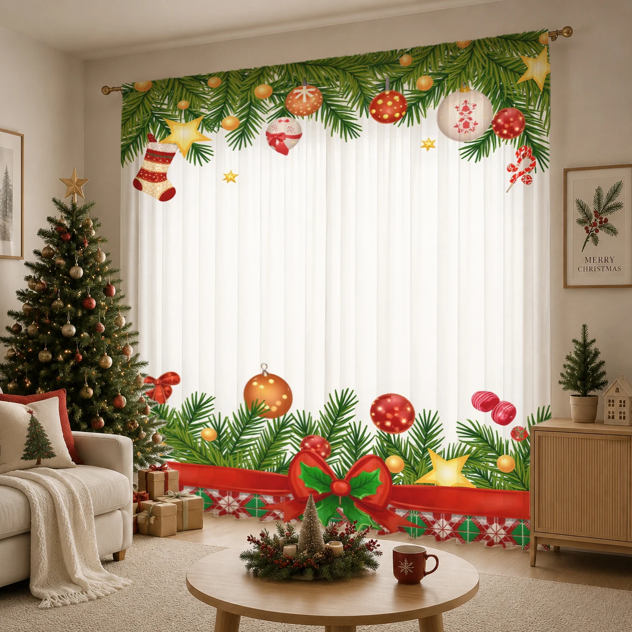 Christmas Day Gradient Sheer C - Home Office With Plants ulasan dan harga