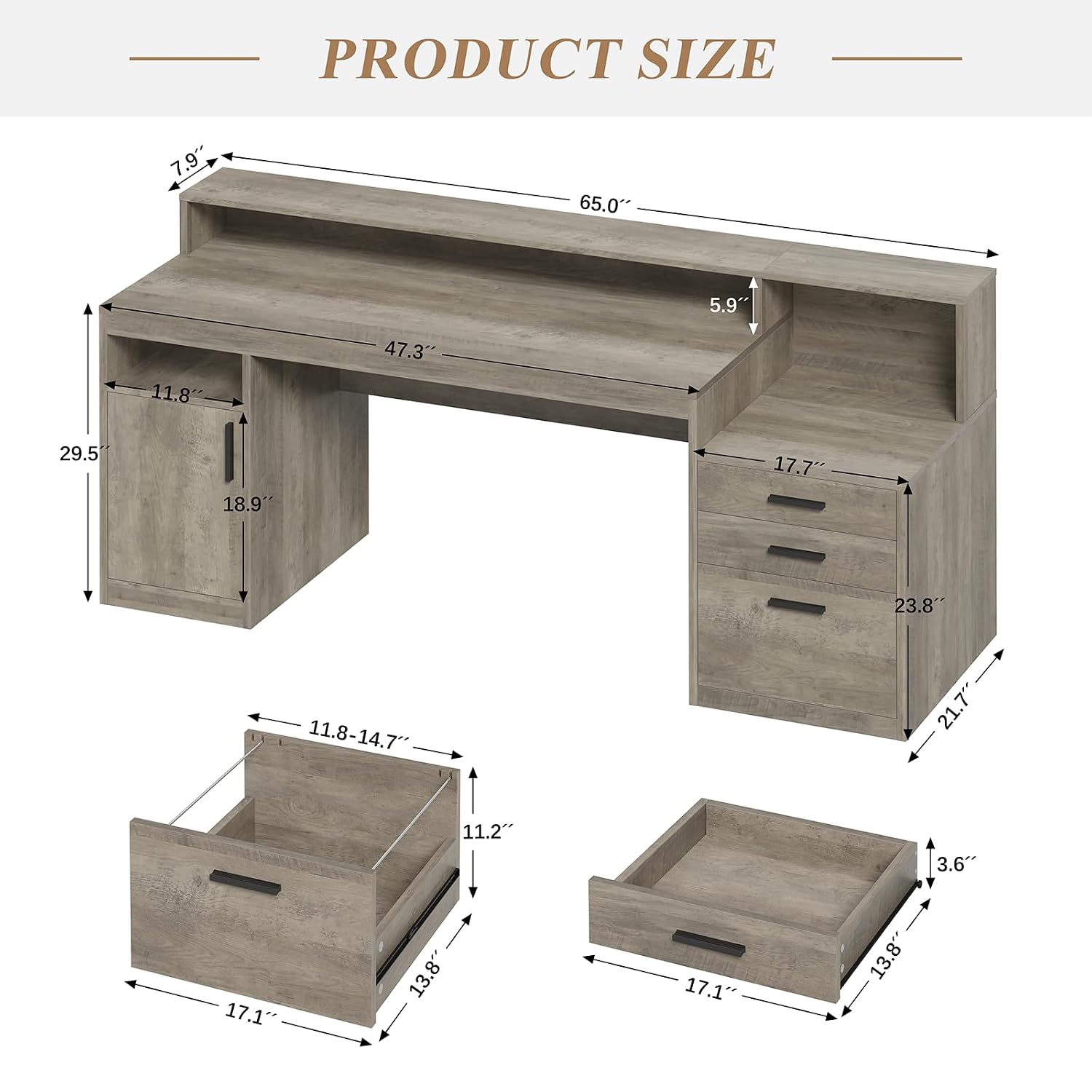 Executive Computer Desk with 3 - Home Office 365 ulasan dan harga