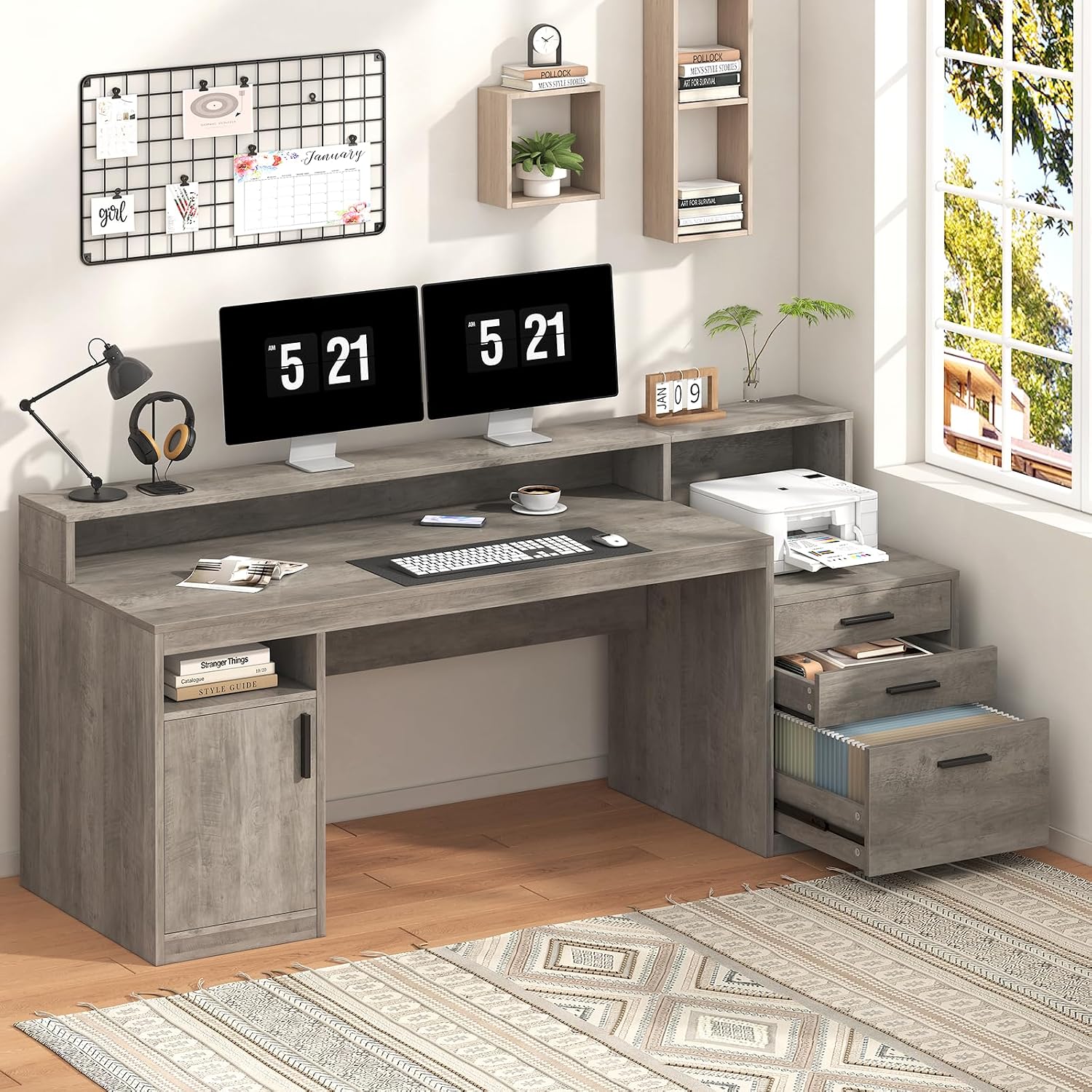 Executive Computer Desk with 3 - Home Office 365 ulasan dan harga