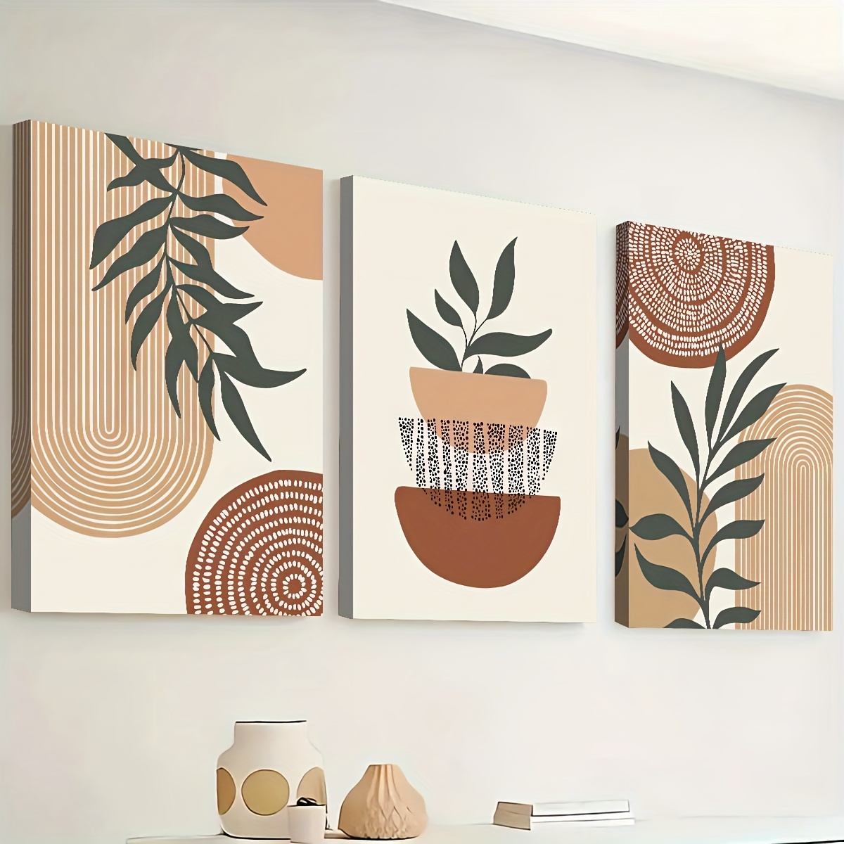 3-piece set of 2D flat print c - Home Office With Plants ulasan dan harga