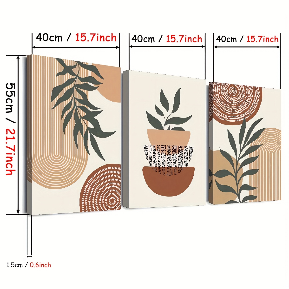 3-piece set of 2D flat print c - Home Office With Plants ulasan dan harga