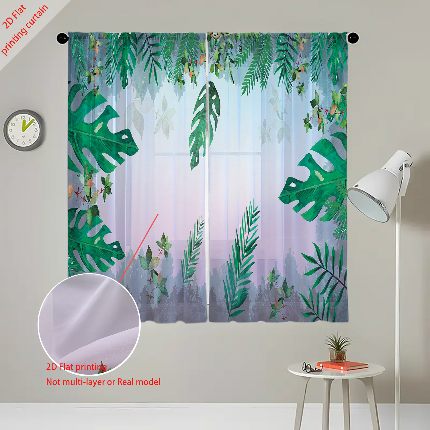 Plant Printed Transparent Scre - Home Office With Plants ulasan dan harga