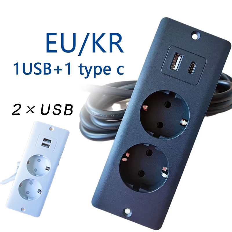 EU KR Table Recessed Sockets 2 - Power Strip Desk ulasan dan harga