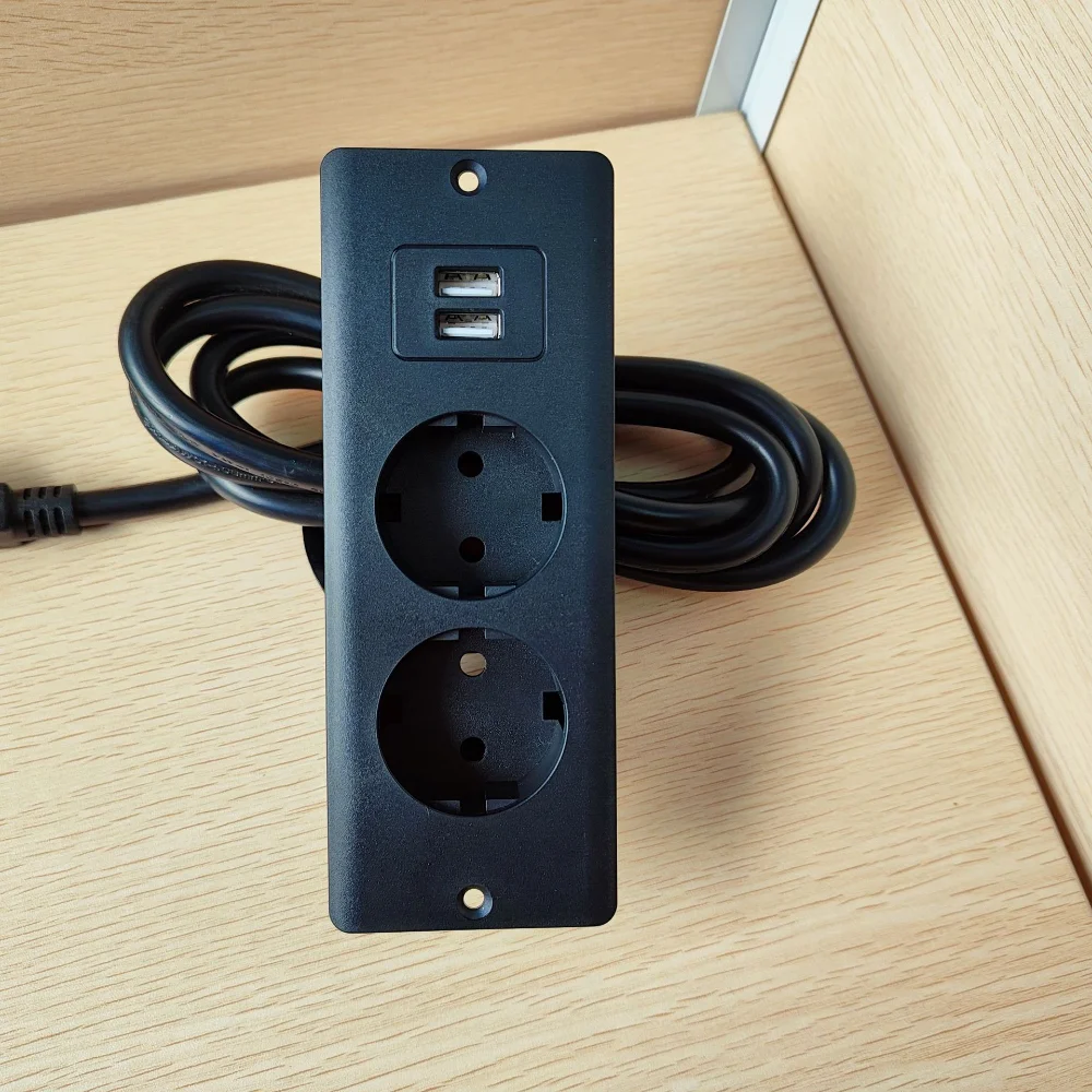 EU KR Table Recessed Sockets 2 - Power Strip Desk ulasan dan harga