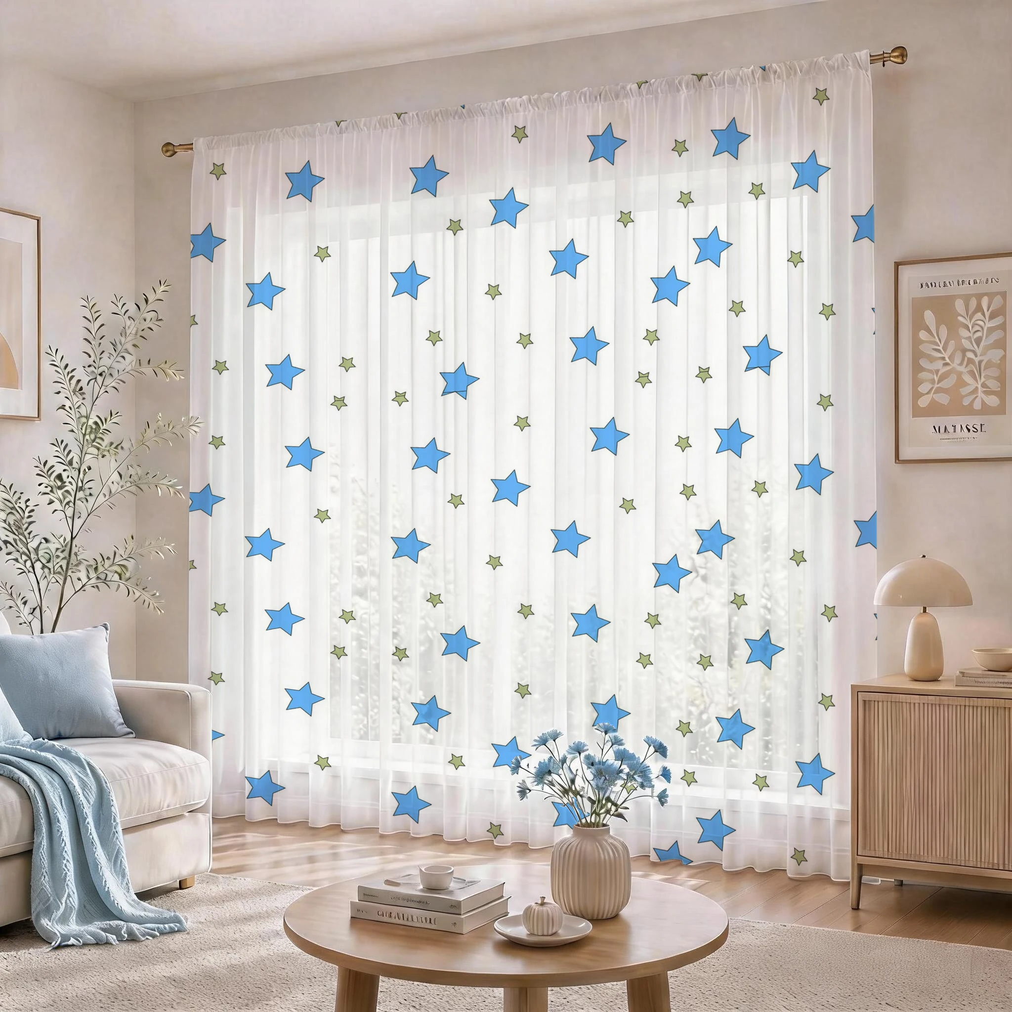 Blue Star Modern Gradient Shee - Home Office With Plants ulasan dan harga