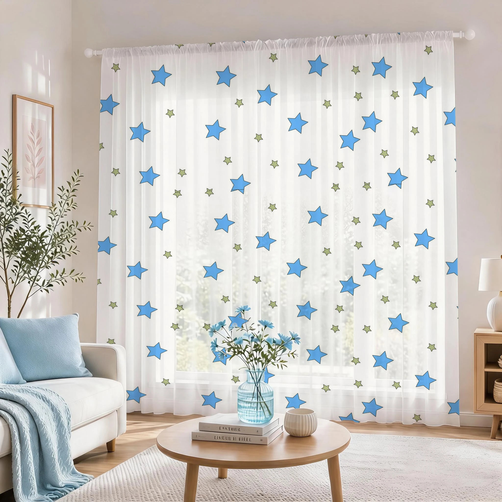 Blue Star Modern Gradient Shee - Home Office With Plants ulasan dan harga