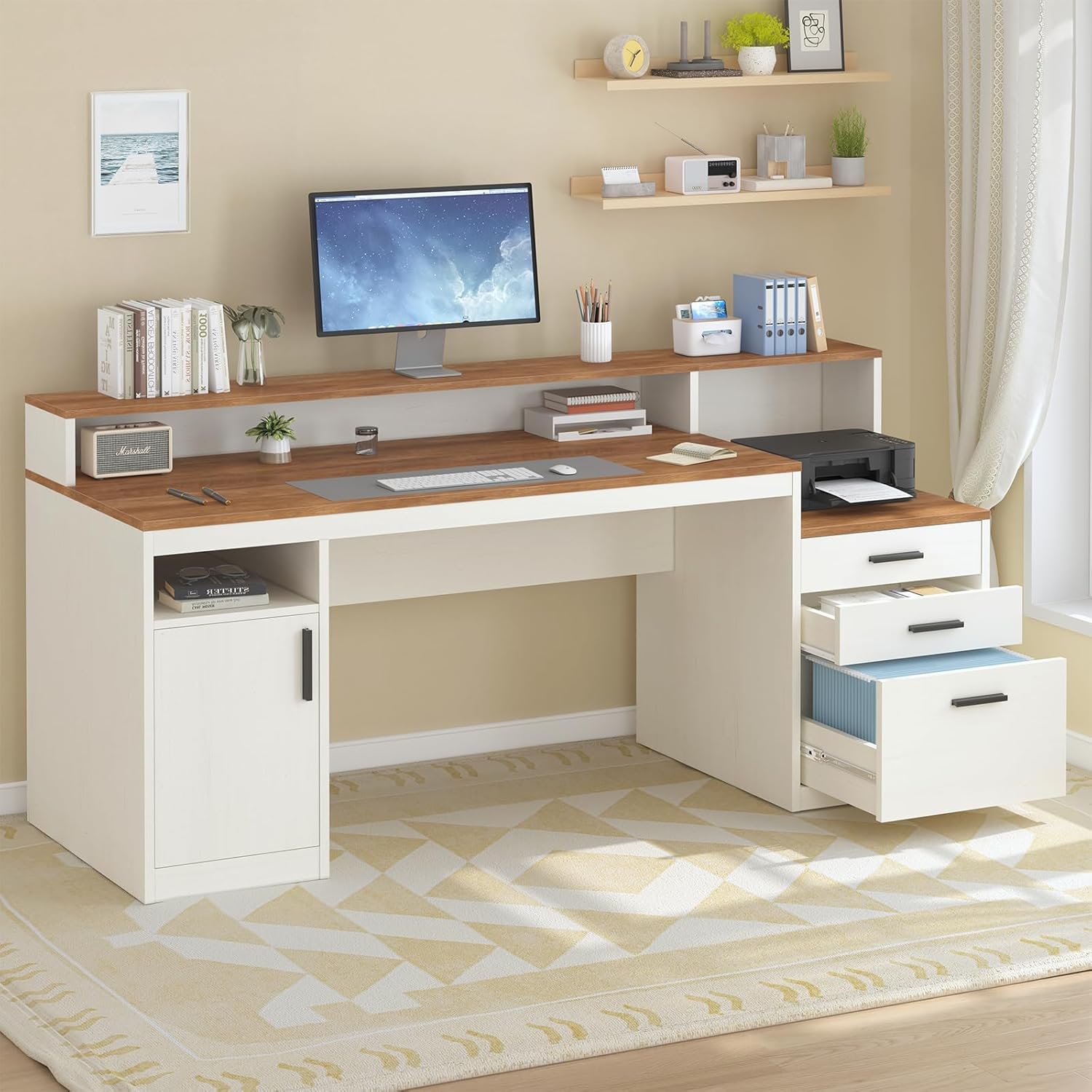 65 Inch Computer Desk with 3 D - Home Office 365 ulasan dan harga